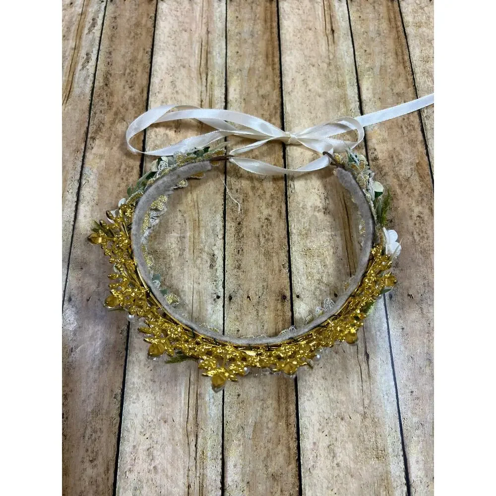 C's Custom Creations Disney Tiana Custom Princess Crown with Adjustable Tie Back